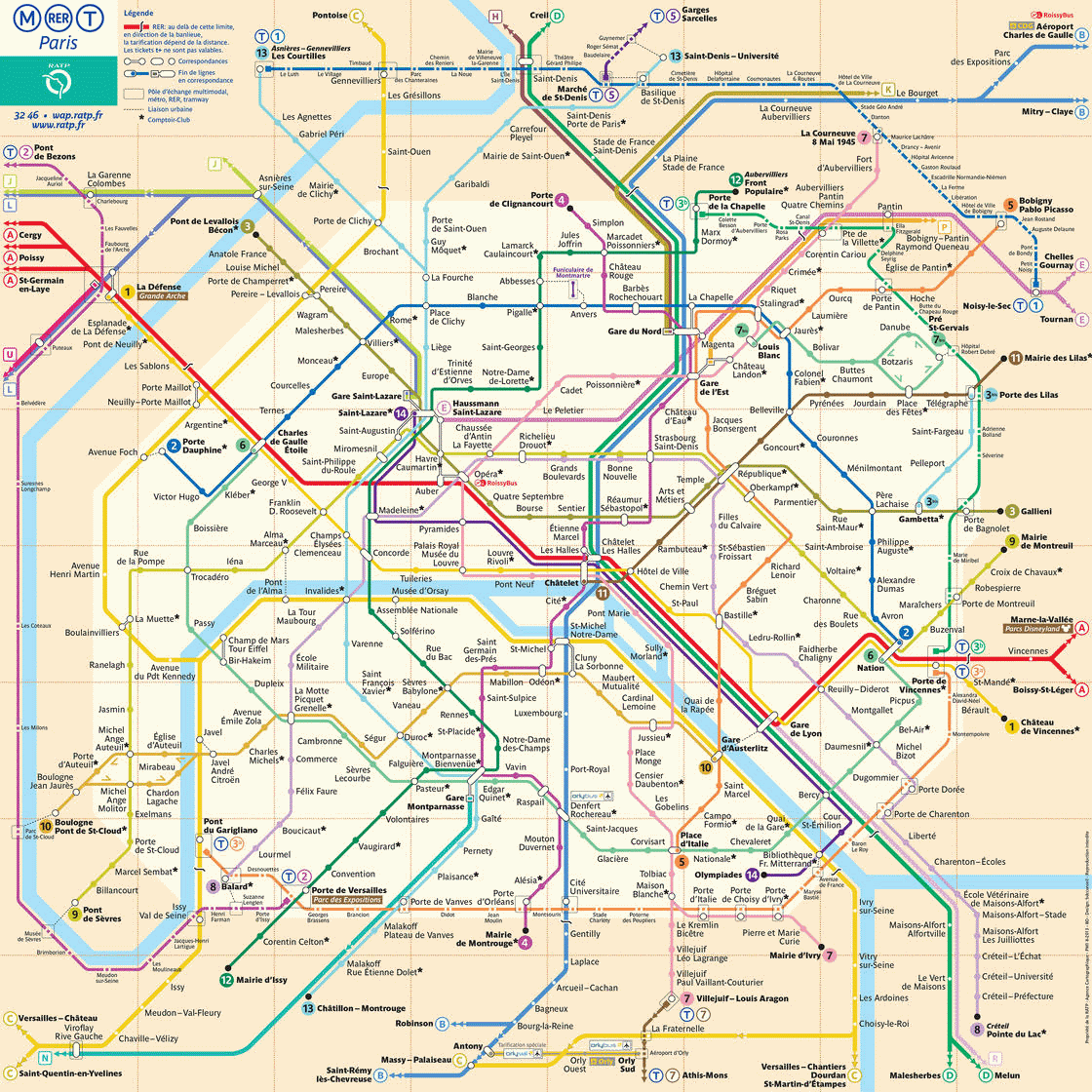 Paris map - Metro map