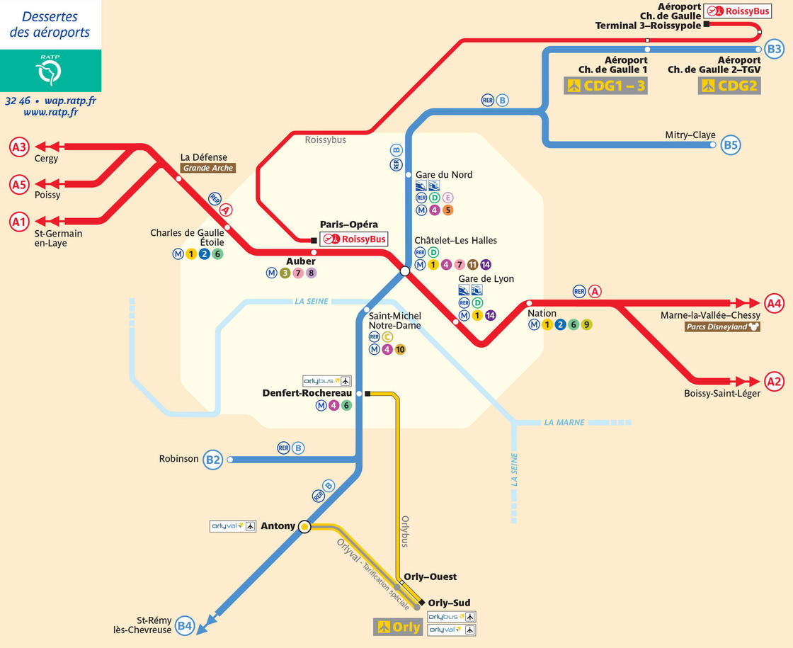 Plan des aéroports de Paris