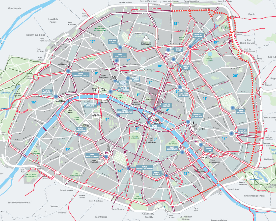 Pistes cyclables à Paris