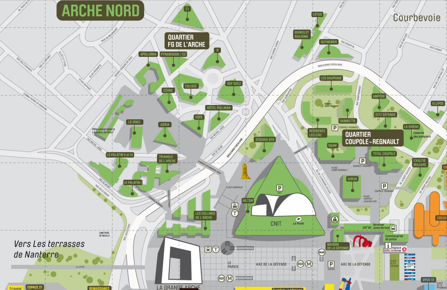 Plan la défense - Arche Nord