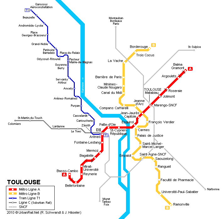 Plan Métro Toulouse Tisseo