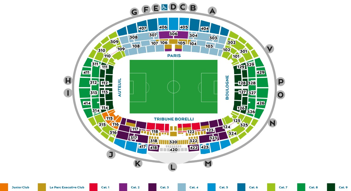 Plan parc des princes