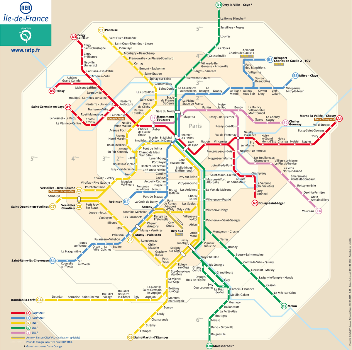 Le plan du RER