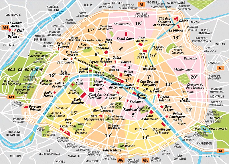 Plans Paris Arrondissements Paris